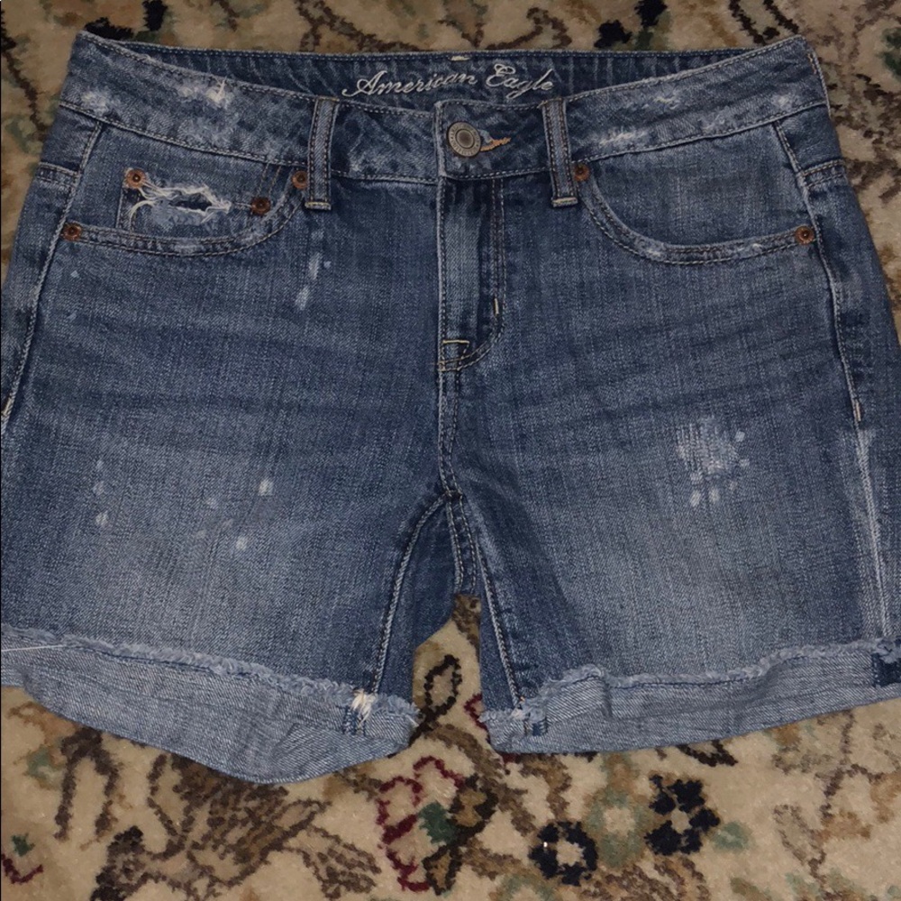 Distressed denim shorts in size 0